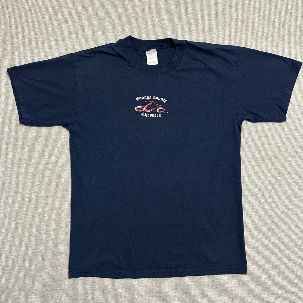 Gildan Orange County Choppers Graphic T-Shirt Rock Tavern Navy Blue Mens Large
